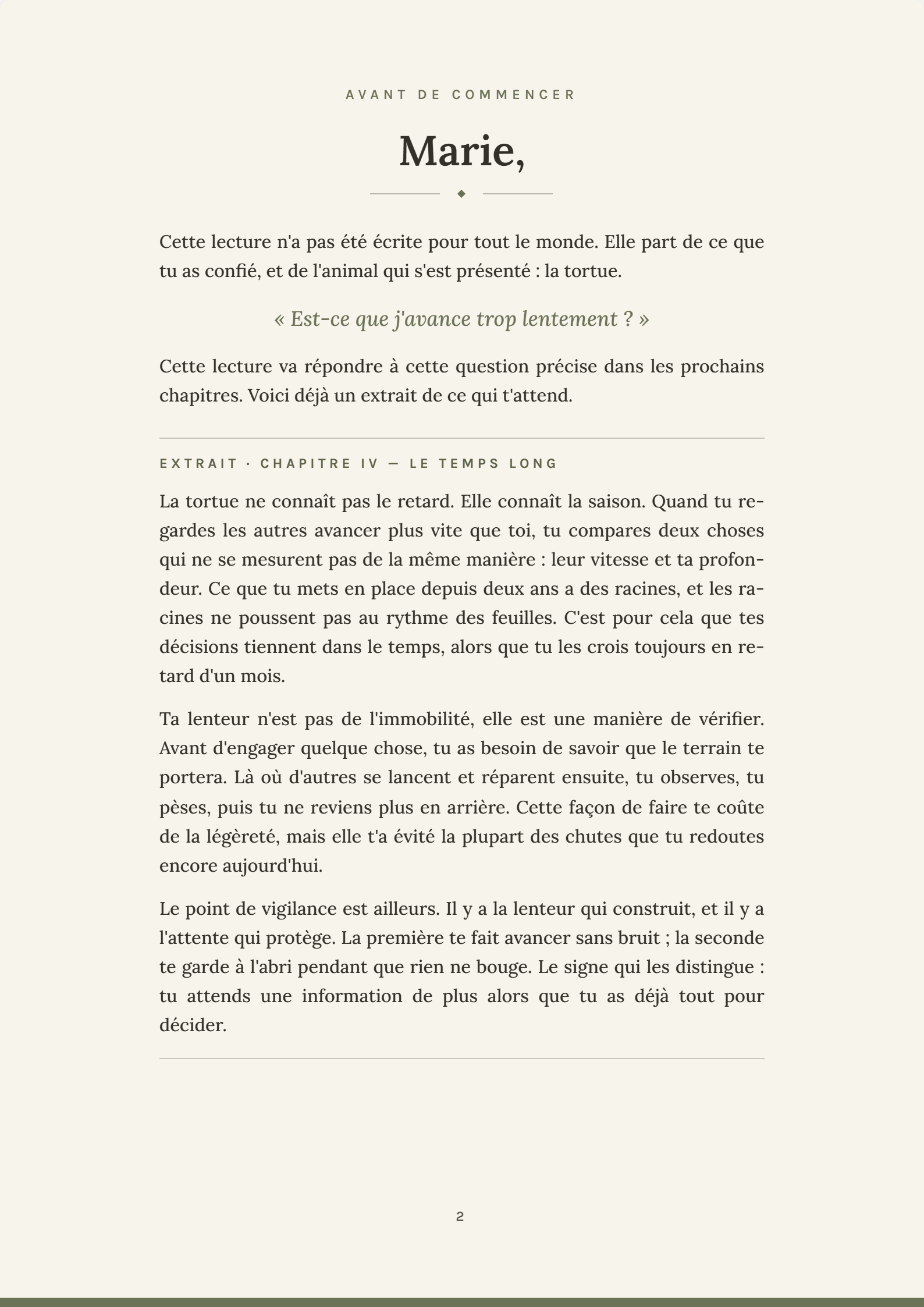 Lecture personnalisée