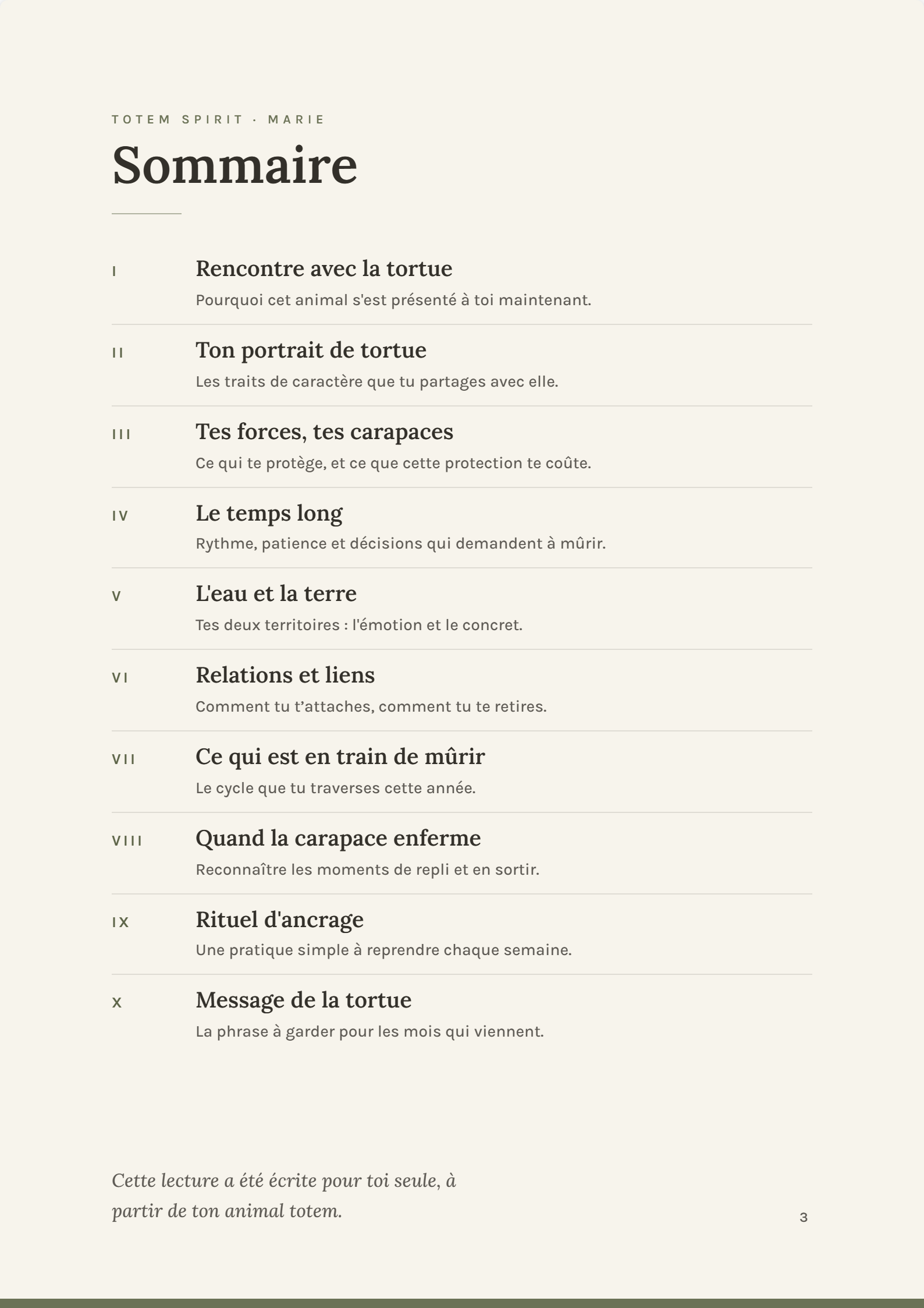 Lecture personnalisée